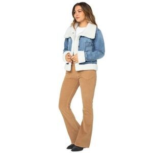 Celebrity Pink Women's Sherpa Trimmed Jean Jacket Size XL